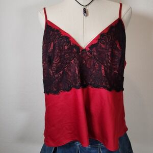 Gilligan OMalley Red Lace Cami Top XXL Sleeveless Lingerie Tank‎